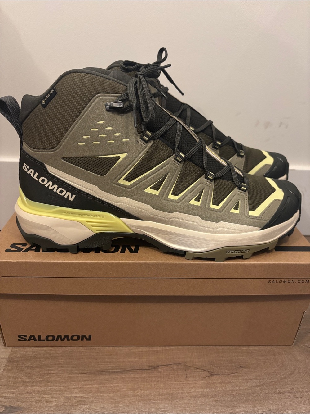 Salomon Men's x ultra 360 edge mid gore Tex Olive night aloe endive size 12 new